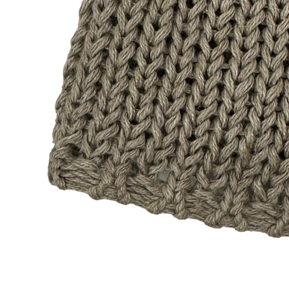 White + Warren Short Sleeve Whip Stitched Neutral Linen Sweater Size Large - Picture 5 of 9